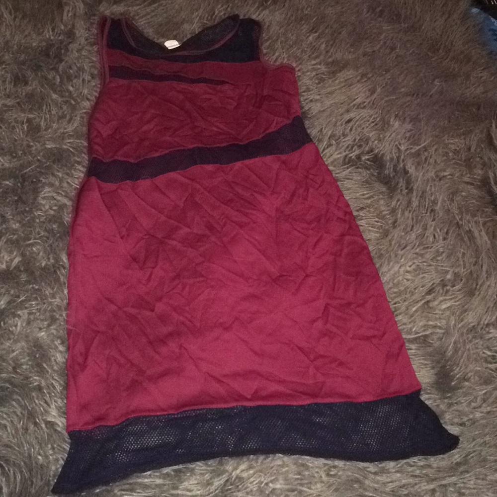 Maroon and blue mini dress